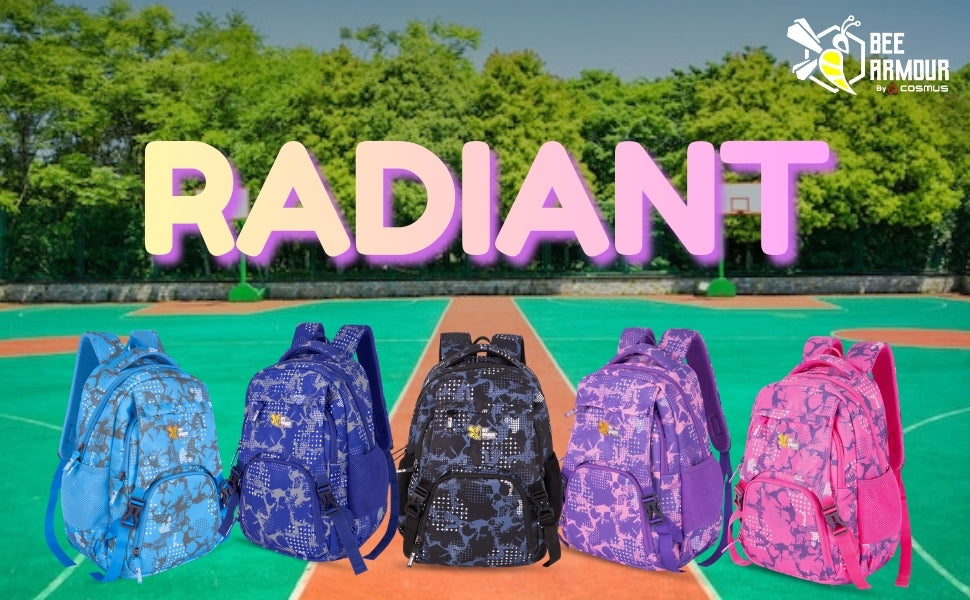Bee Armour Radiant 30L Backpack Vibrant Abstract Camouflage Spacious Durable Kids School Bags Banner